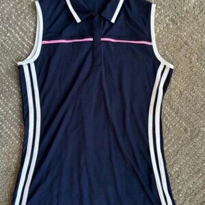 NWT! Callaway Navy Golf shirt w Pink & White Trim - Size Large